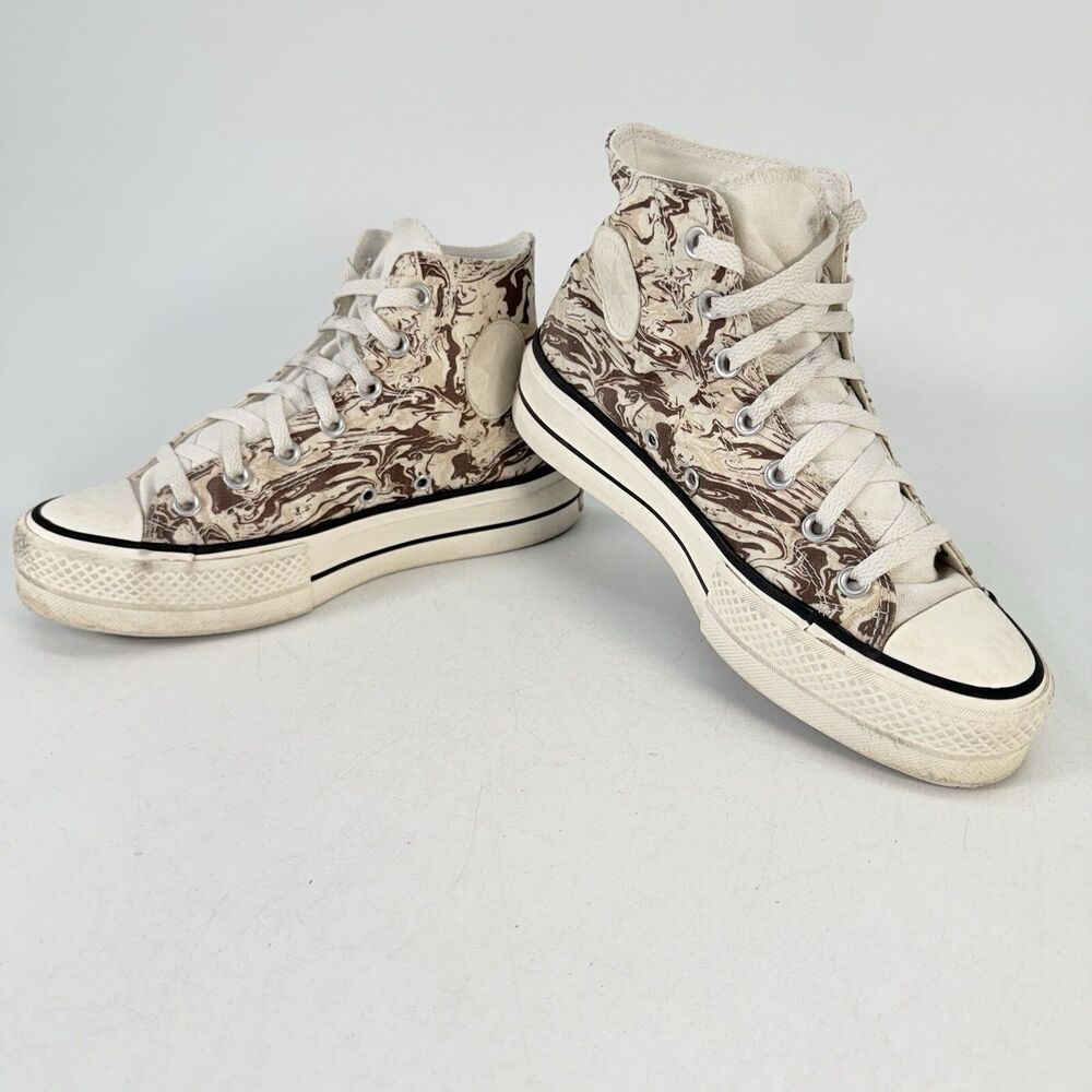 Custom Converse You Peace Smiley Flower Yin Yang High Top Sneakers Women's 7.5